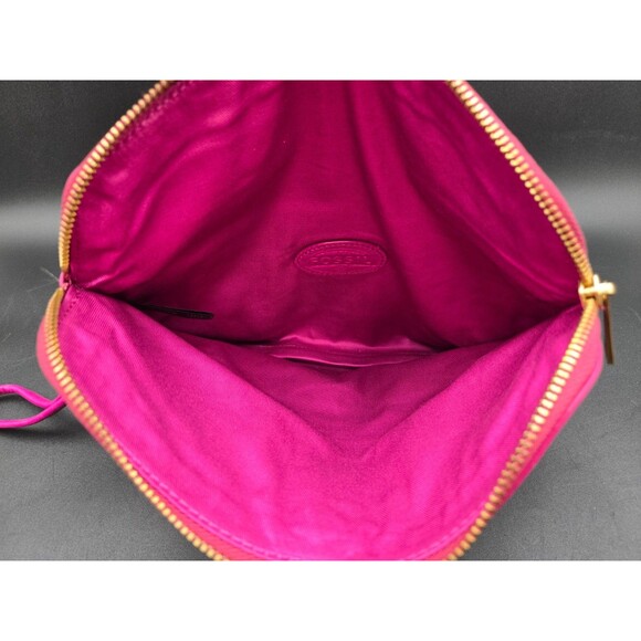 Fossil Clutch Purse Womens Fuschia Pink Cowhide Leather - Picture 6 of 10